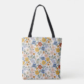 Wilde Bloemenweide Boho Patroon Tote Bag (Achterkant)
