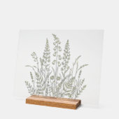 Wilde Bloemenweide Botanische Lijnkunst Acryl Bord (Hoek)