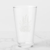 Wilde Bloemenweide Botanische Lijnkunst Glas (Achterkant)