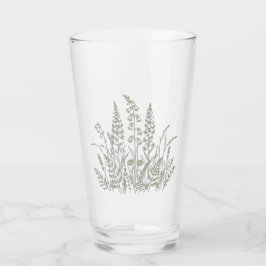 Wilde Bloemenweide Botanische Lijnkunst Glas