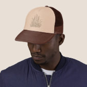 Wilde Bloemenweide Botanische Lijnkunst Trucker Pet (In situ)