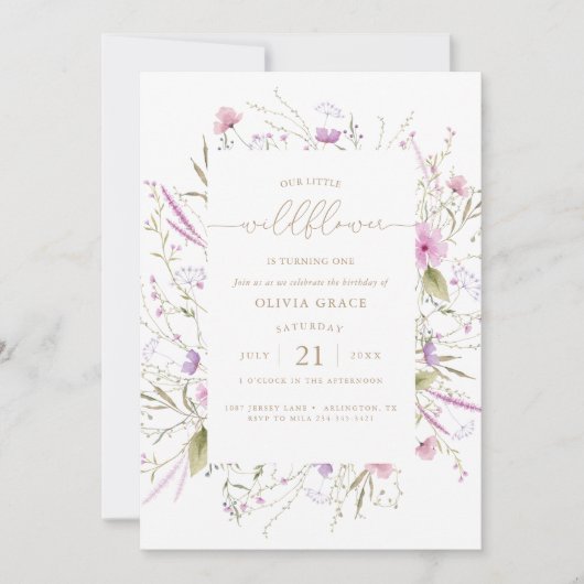 Wilde Bloemenweide | Eerste Verjaardag  Kaart (Voorkant)