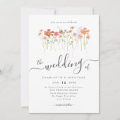 Wilde Bloemenweide Elegant Schrift Kaart (Voorkant)