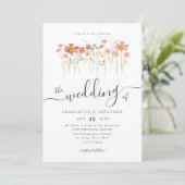 Wilde Bloemenweide Elegant Schrift Kaart (Staand voorkant)