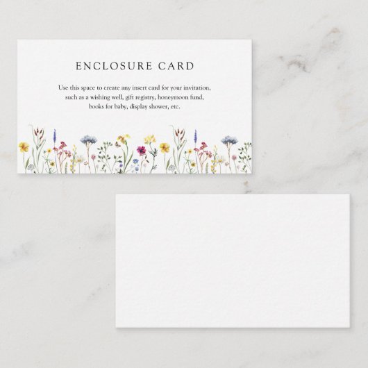 Wilde Bloemenweide Enclosure Kaart (Voorkant / Achterkant)