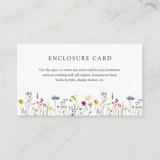 Wilde Bloemenweide Enclosurekaart Informatiekaartje (Voorkant)