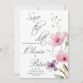 Wilde Bloemenweide Foto Save the Date Kaart (Voorkant)
