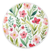 Wilde Bloemenweide Keramische Knop (Voorkant)