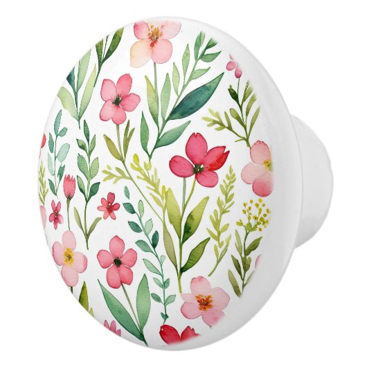 Wilde Bloemenweide Keramische Knop (Rechts)