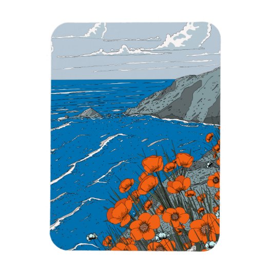 Wilde Bloemenweide Landschap Magneet (Verticaal)