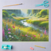 Wilde Bloemenweide Landschap Tissuepapier (Craft)