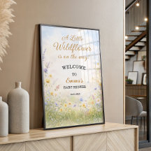 Wilde Bloemenweide Lente Baby Shower Welkom