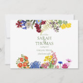 Wilde Bloemenweide Lente Bloemrijke Kleurrijke Bru Save The Date (Voorkant)