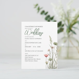 Wilde Bloemenweide Minimalistische Boho Budget B Briefkaart