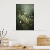 Wilde Bloemenweide Muurkunst, Stemmig Wit Bloemstu Poster (Keuken)