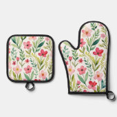 Wilde Bloemenweide Ovenwant & Pannenlap Set (Voorkant)