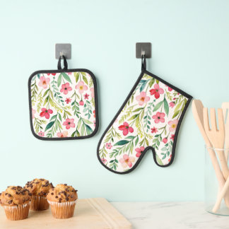 Wilde Bloemenweide Ovenwant & Pannenlap Set
