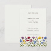 Wilde bloemenweide Save The Date-kaart Date (Voorkant / Achterkant)