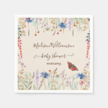 Wilde Bloemenweide Vlinder Baby Shower