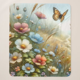 Wilde Bloemenweide Vlindertuin Sherpa Deken