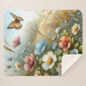 Wilde Bloemenweide Vlindertuin Sherpa Deken (Voorkant (horizontaal))