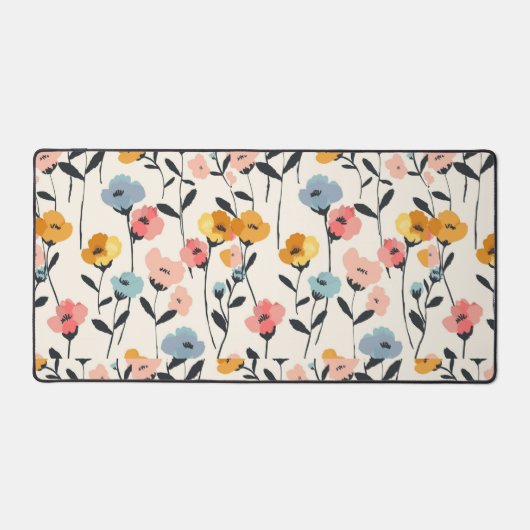 wilde bloemenweide, waterverf boho wilde bloemen,p bureaumat (Voorkant)