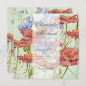 Wilde-bloemenzomerbruiloft Kaart (Voorkant / Achterkant)