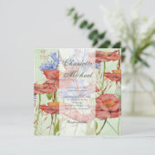 Wilde-bloemenzomerbruiloft Kaart (Staand voorkant)
