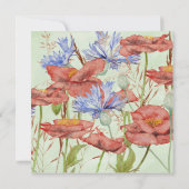 Wilde-bloemenzomerbruiloft Kaart (Achterkant)