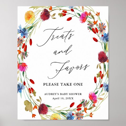 Wilde bloemetjes, scheerscherm poster (Voorkant)