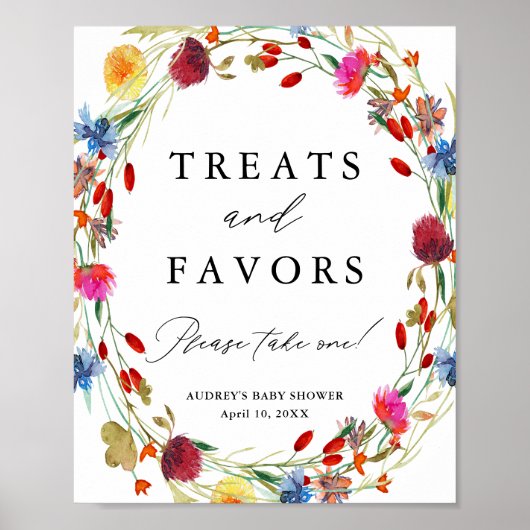 Wilde bloemetjes, scheerscherm poster (Voorkant)