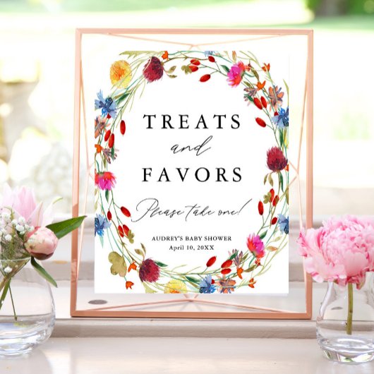 Wilde bloemetjes, scheerscherm poster