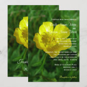 Wilde bloemgele boterbeker zomerbruiloft kaart (Voorkant / Achterkant)