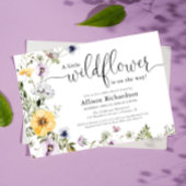 Wilde bloemgevoelige bloemveer baby shower kaart