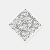 Wilde bloemgrijze bloesems bloemige baby shower op servet (Hoek)