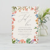 Wilde bloemhandscript Niets Fancy Net Love Kaart (Staand voorkant)