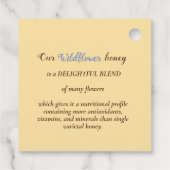 Wilde-bloemhoningetiket met bijen aangestreepte ra bedankjes labels (Achterkant)