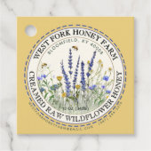 Wilde-bloemhoningetiket met bijen aangestreepte ra bedankjes labels (Voorkant)