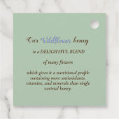 Wilde-bloemhoningetiket met bijen aangestreepte ra bedankjes labels (Achterkant)