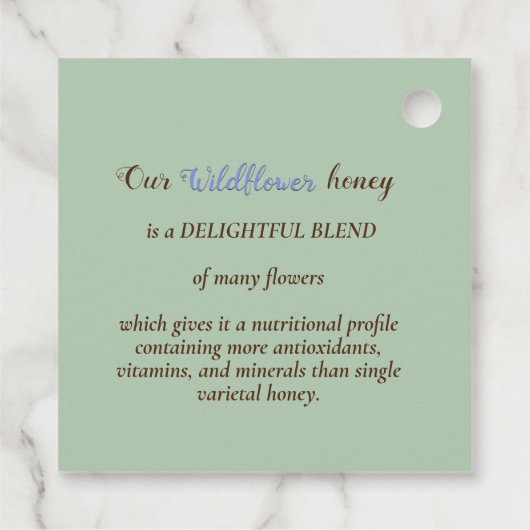 Wilde-bloemhoningetiket met bijen aangestreepte ra bedankjes labels (Achterkant)