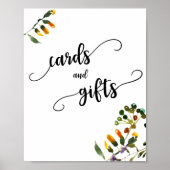 Wilde-bloemkaartjes en cadeaubord poster (Voorkant)