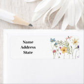 Wilde bloemlabels etiket (Insitu)