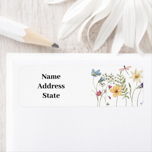 Wilde bloemlabels etiket (Insitu)