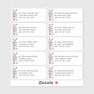 Wilde bloemnaam Weddenschap Adresetiketten Sticker