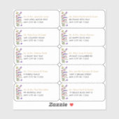 Wilde bloemnaam Weddenschap Adresetiketten Sticker (Vel)