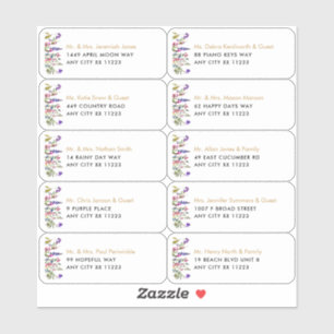 Wilde bloemnaam Weddenschap Adresetiketten Sticker