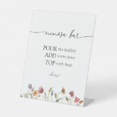 Wilde bloempalk reclamebord met voetstuk (Voorkant)