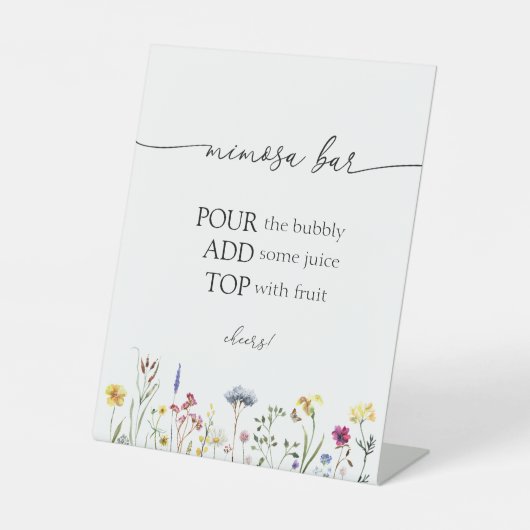 Wilde bloempalk reclamebord met voetstuk (Voorkant)