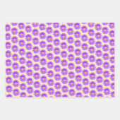 Wilde bloempatroon boven witte gele Paarse pasta Inpakpapier Vel (Voorkant 3)