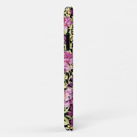 Wilde bloemperen paarse papaver iPhone case (Achterkant/rechts)